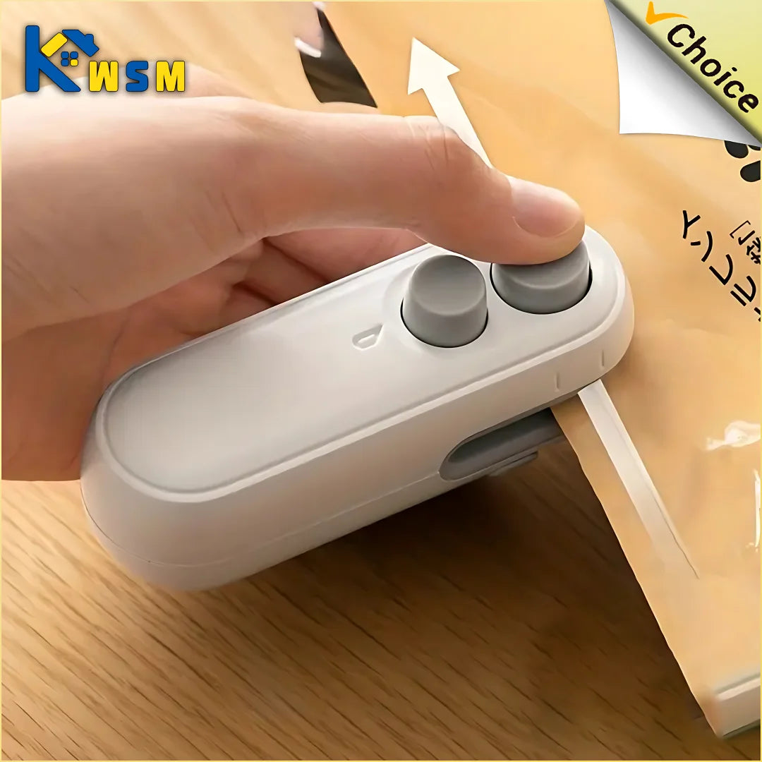 Portable Mini Sealer: The Ultimate 2-in-1 Heat and Vacuum Sealer for Snacks – Rechargeable and Eco-Friendly!